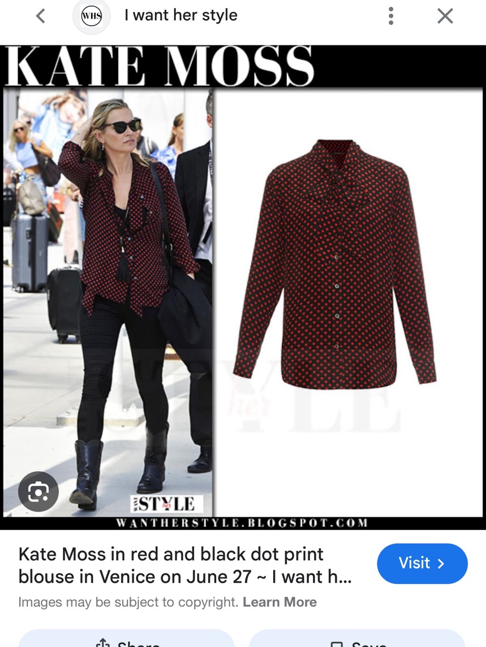 EQUIPMENT KATE MOSS SILK BLOUSE